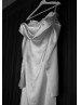 Off Shoulder Ivory Satin Slit Wedding Dress